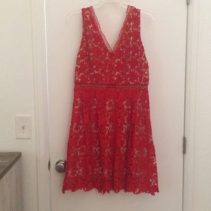 Red/orange lace dress